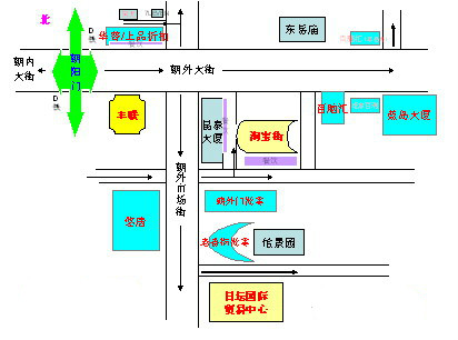 手绘北京朝外逛街地图