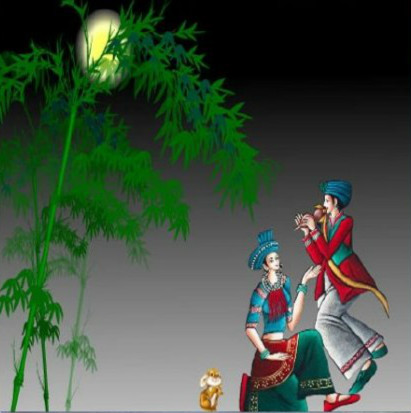 龚玥《月光下的凤尾竹》