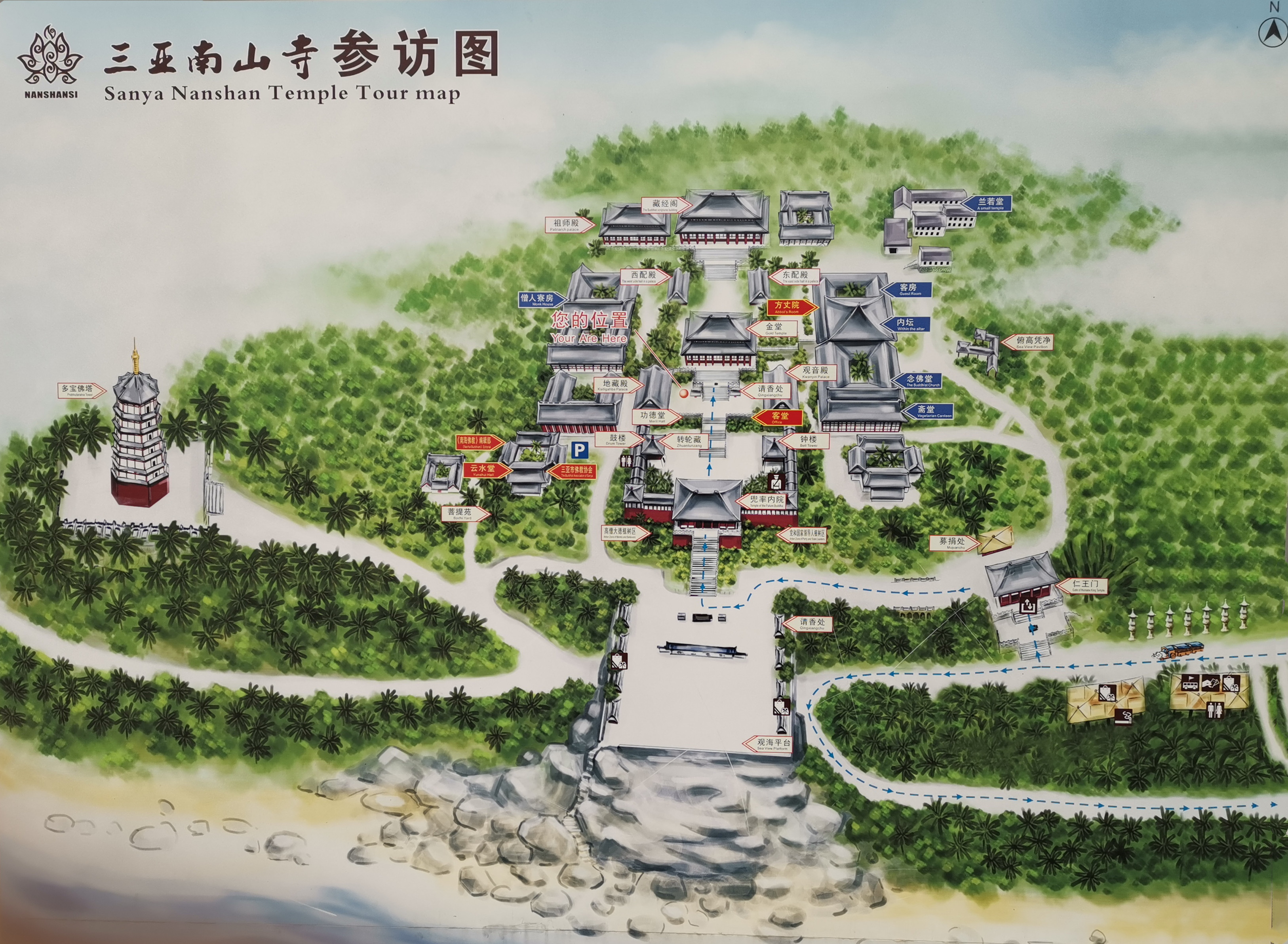 三亚南山寺游览图