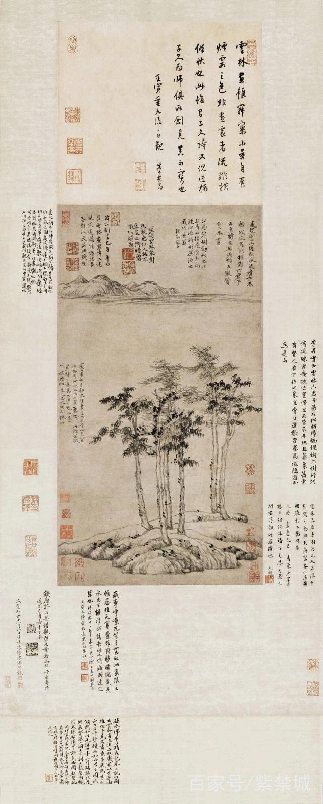 元，倪瓒《六君子图》（上海博物馆藏）