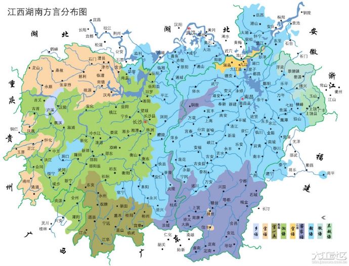 江西湖南方语分布图