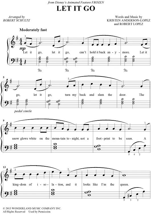 《Letitgo》钢琴谱