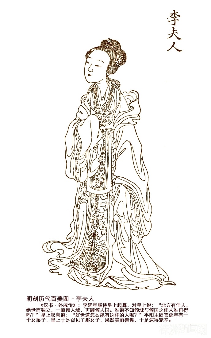 《明刻历代百美图》白描画选页欣赏(上）