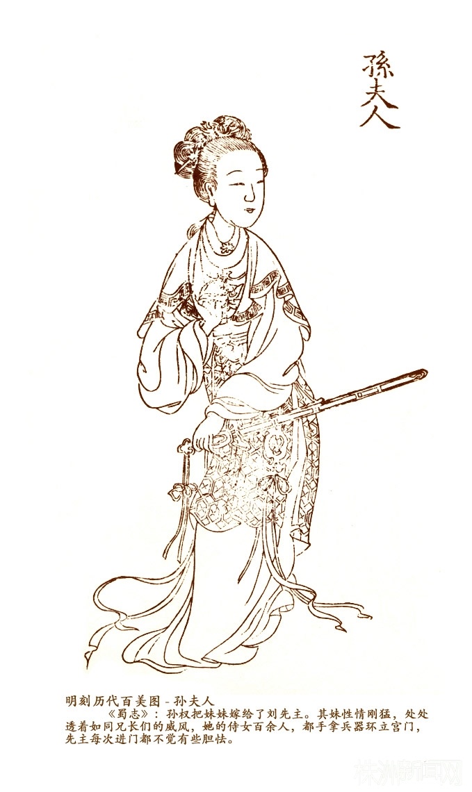 《明刻历代百美图》白描画选页欣赏(下）