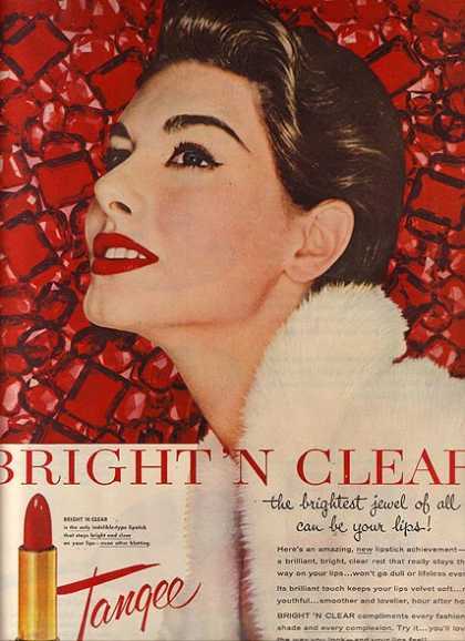 1950年代的口红广告，优雅而热情的感觉。