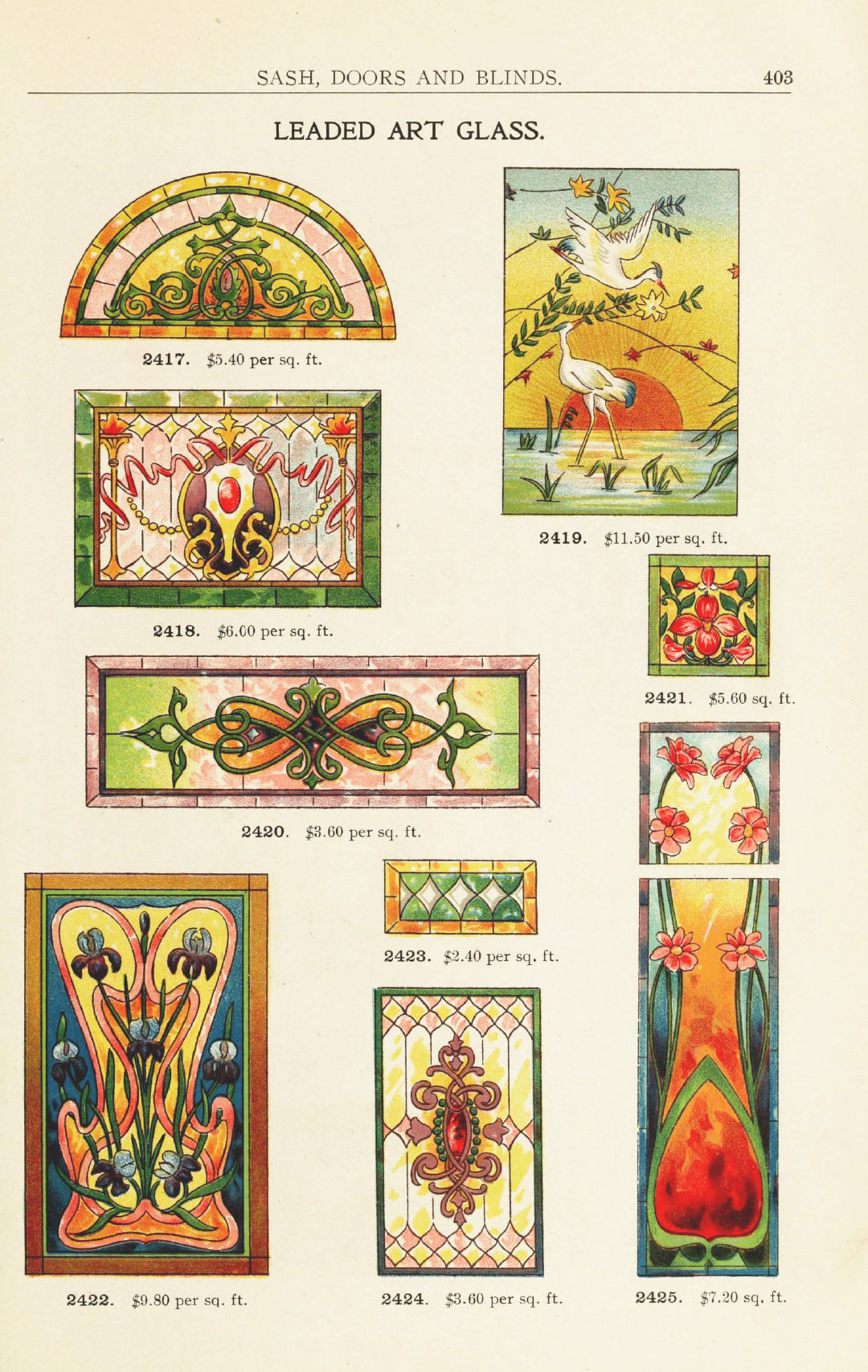 1908年出版的一本《Universal Design Book》中的彩色玻璃设