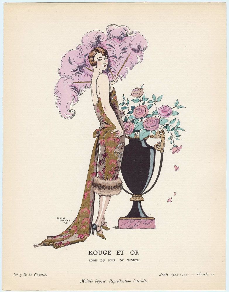 法国时尚杂志《Gazette du Bon Ton》里1920年代的时尚插画