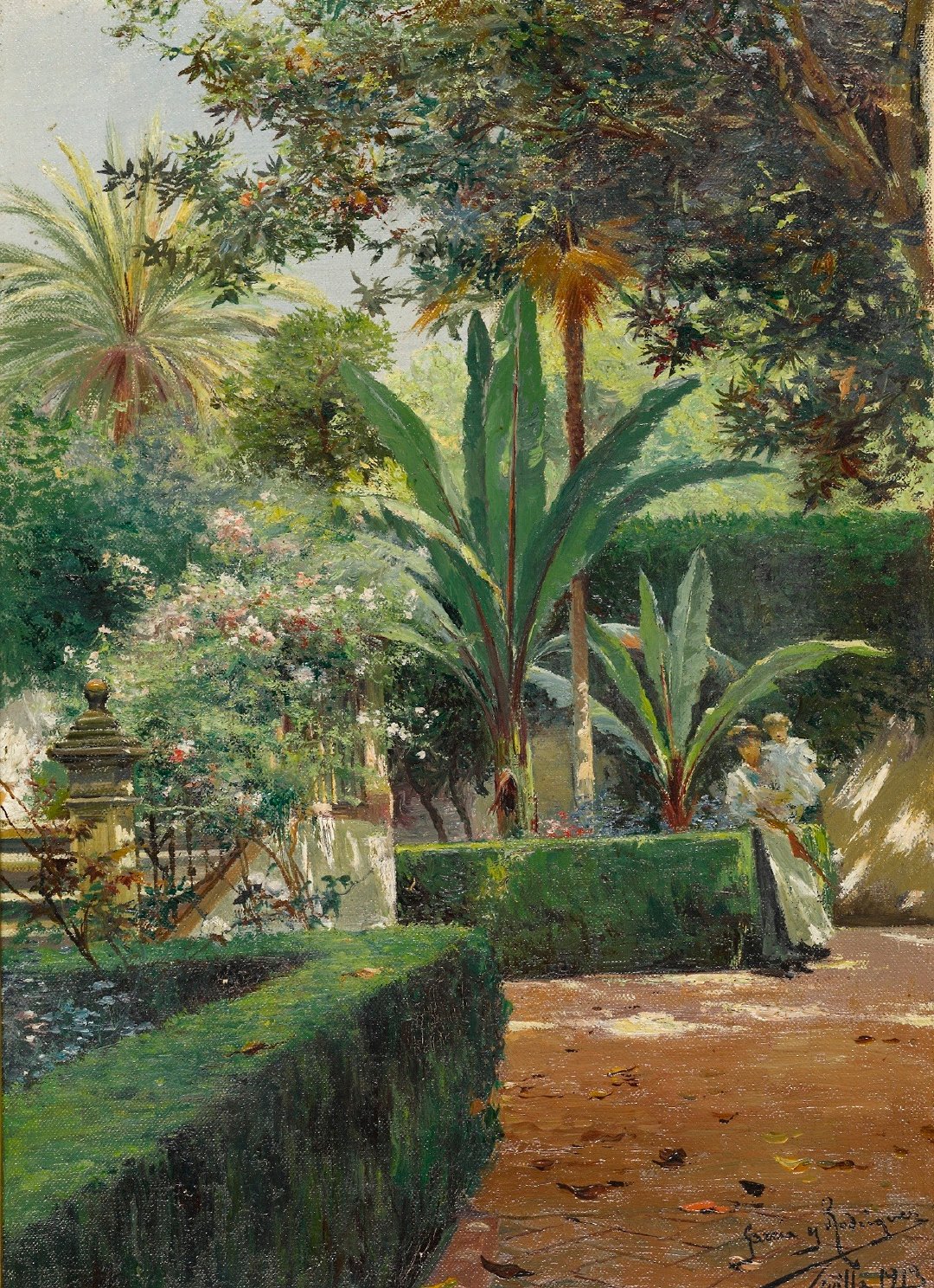 19世纪Manuel García y Rodríguez笔下宁静的午后花园