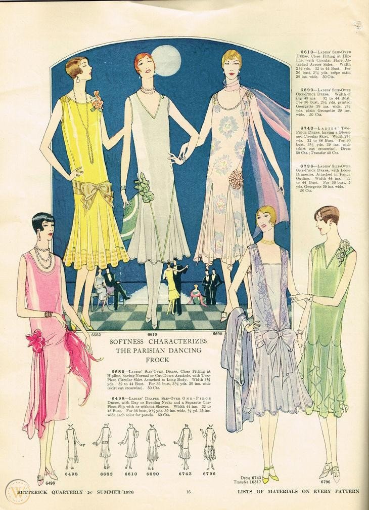 时尚杂志《BUTTERICK QUARTERLY》中1920年代的女士夏装