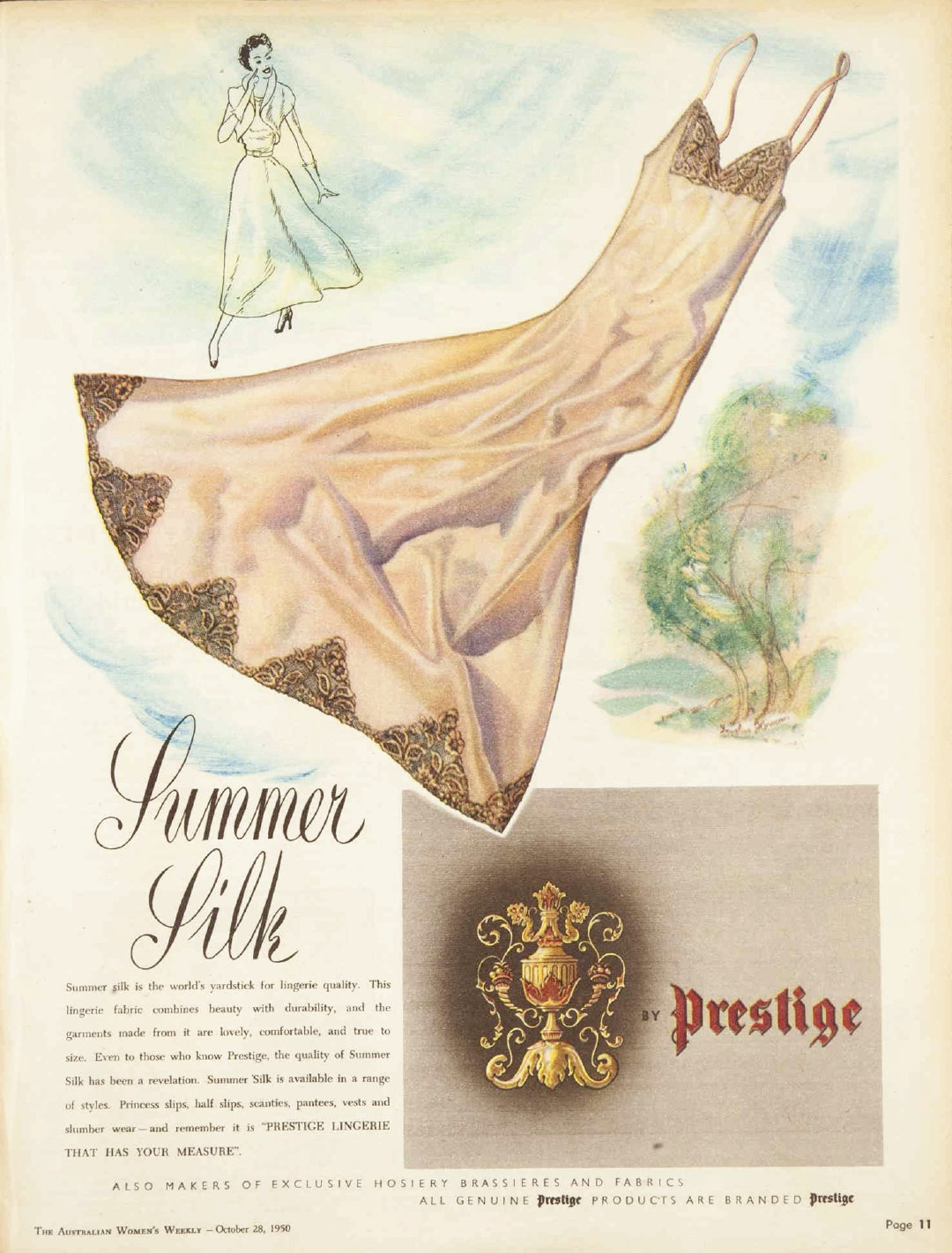 澳洲品牌Prestige在1950年代的睡衣广告