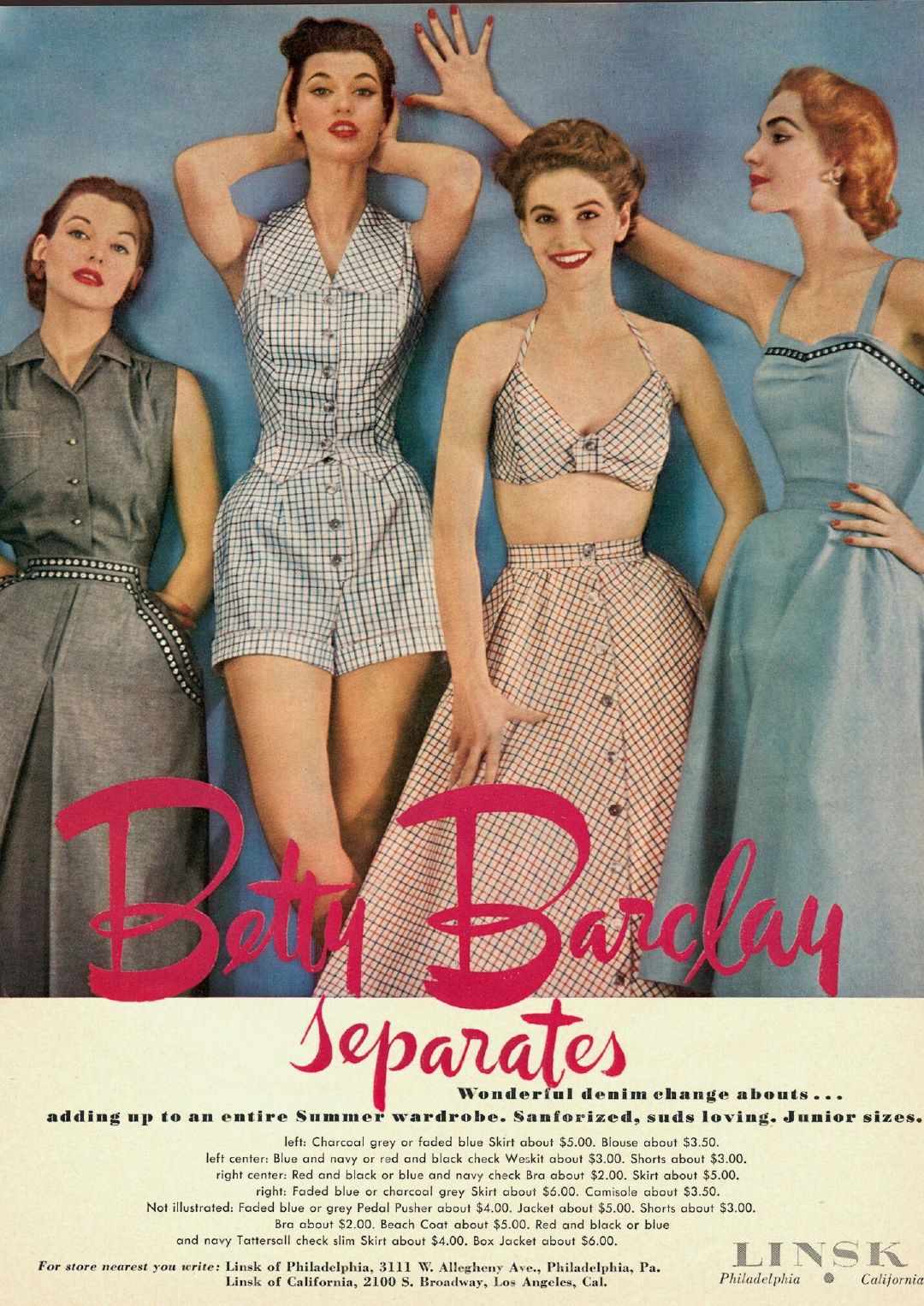 德国女装品牌Betty Barclay在1950年代的服装广告