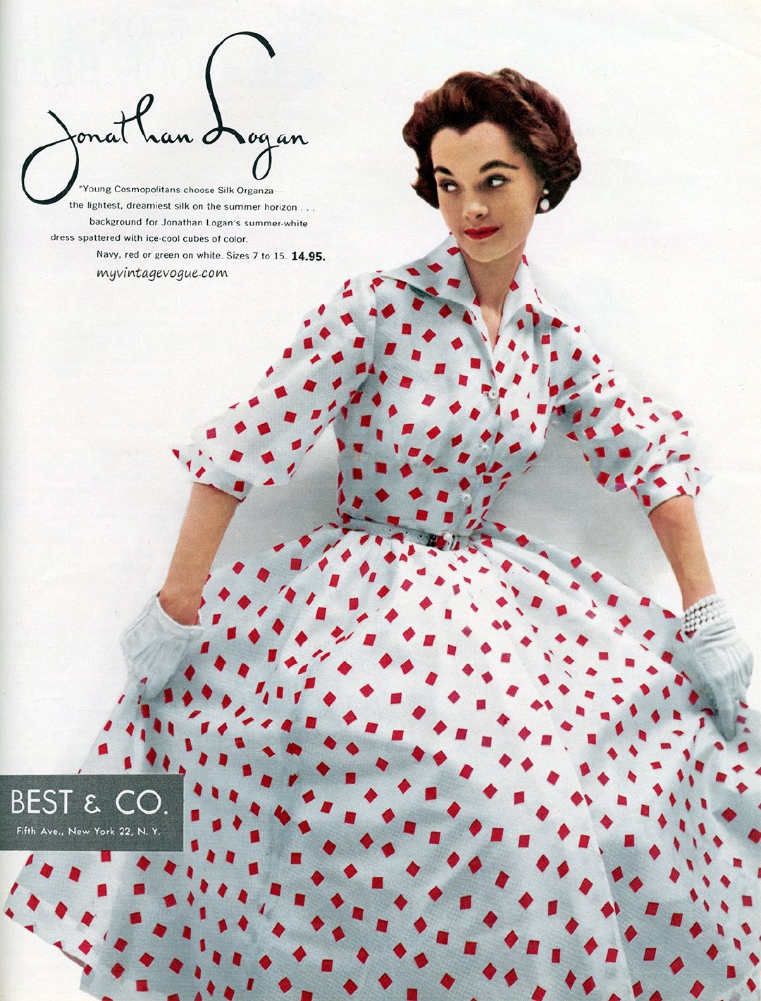 1950年代女装品牌Jonathan Logan的广告