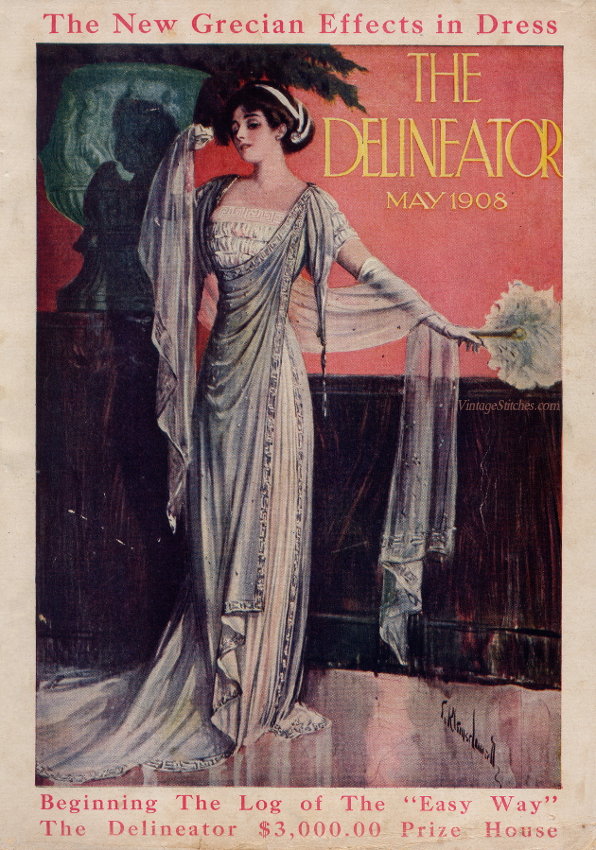 20世纪初美国杂志《The Delineator》封面上的优雅女郎