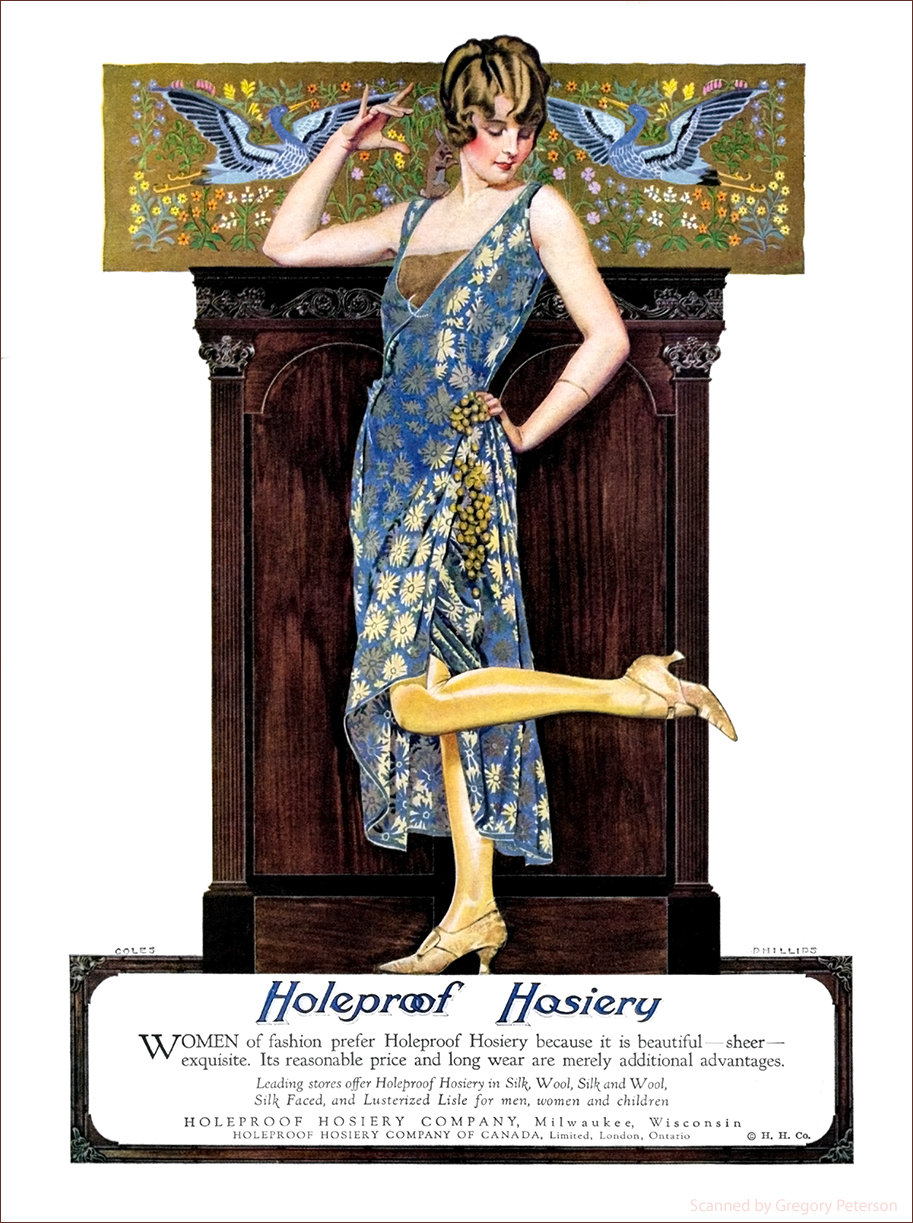 1920年美国Holeproof Hosiery丝袜公司女士丝袜广告