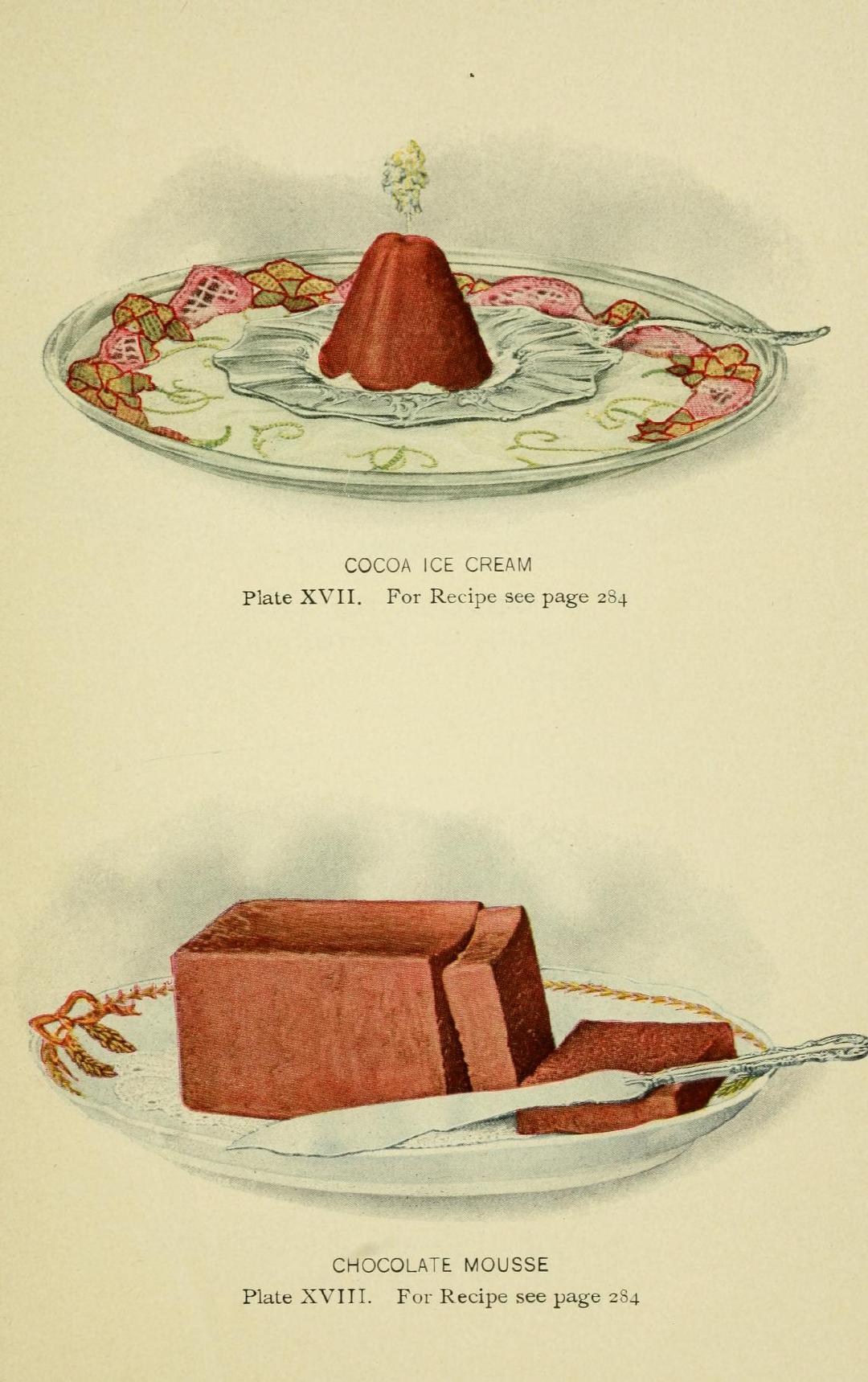 烹饪书《Lowney’s Cook Book》中巧克力甜点样式