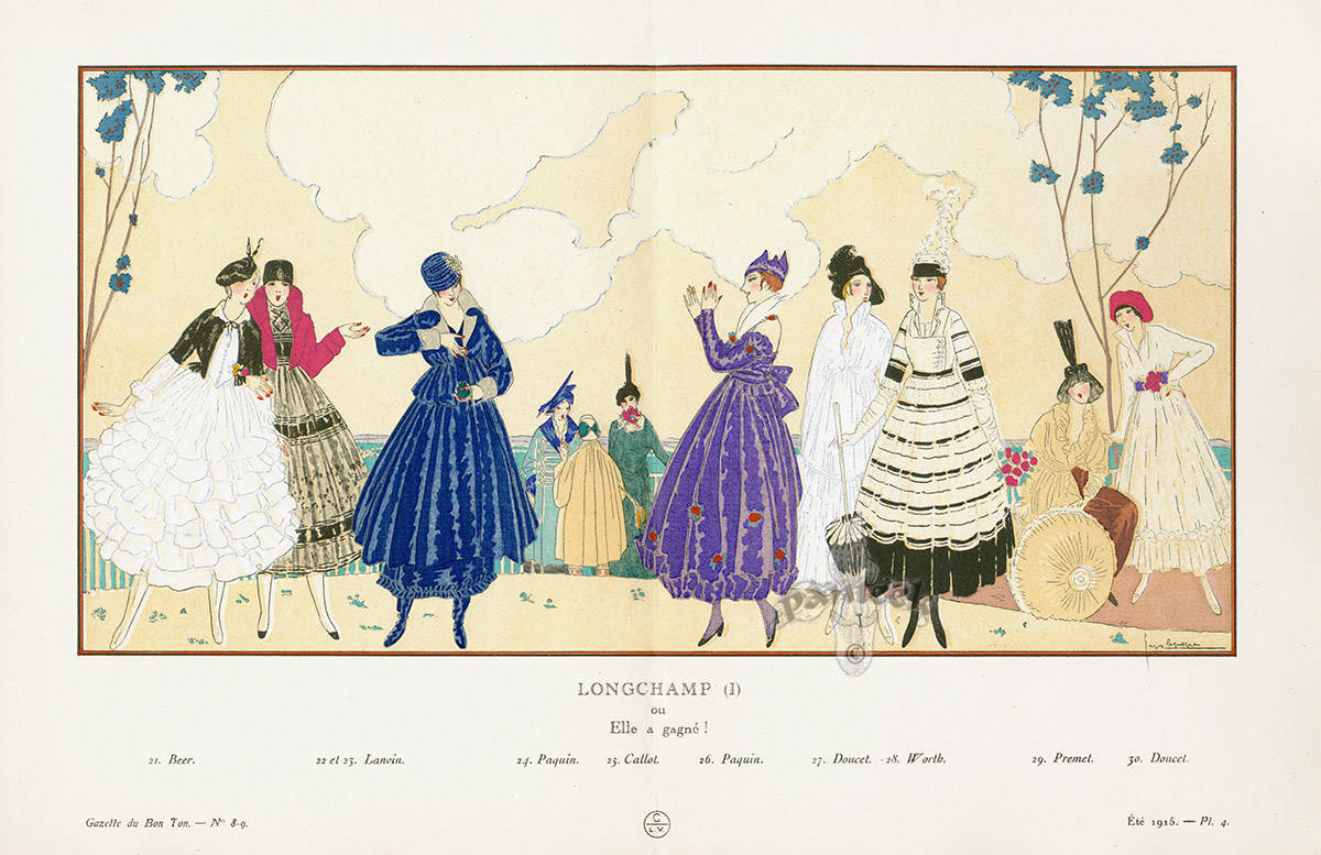 20世纪初法国时尚杂志《Gazette Du Bon Ton》的插图