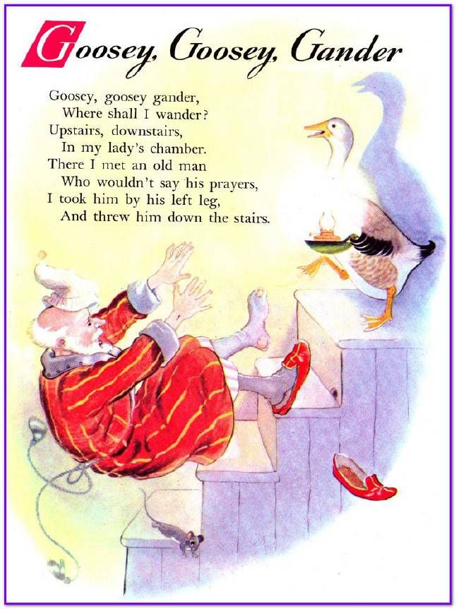 儿歌《Goosey Goosey Gander》（大鹅，大鹅，瞧一瞧！）