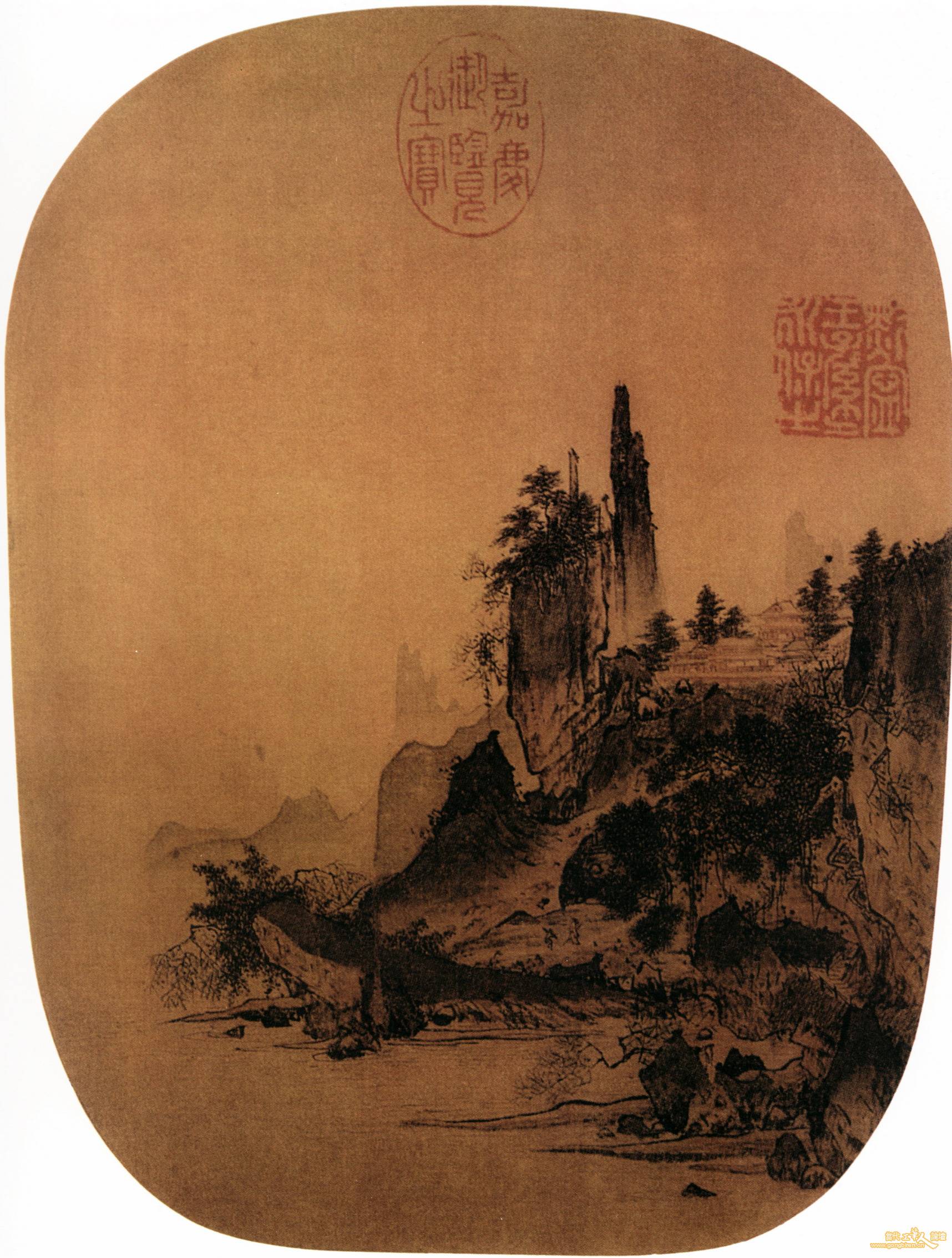 台北故宫博物院馆收藏的国画《山阁晴岚图》