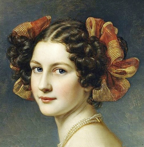 著名画家Joseph Karl Stieler的作品《女性的发饰》