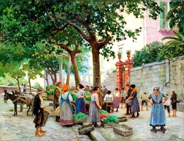 摆个地摊，竟然也画得这么美