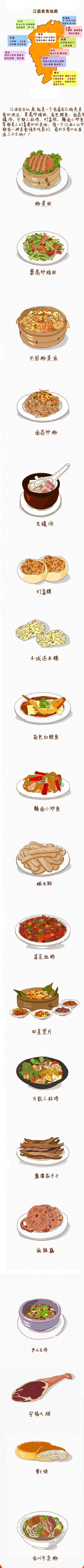 江西手绘美食地图