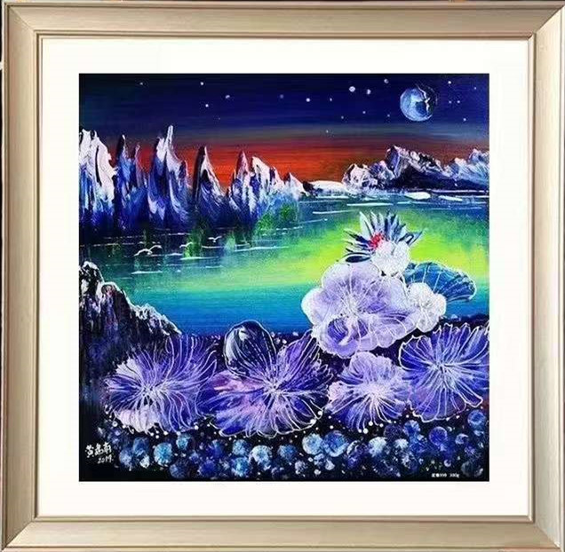 黄建南大师奥运题材产品《奥运之花》浮雕纯银版画999纯银300g