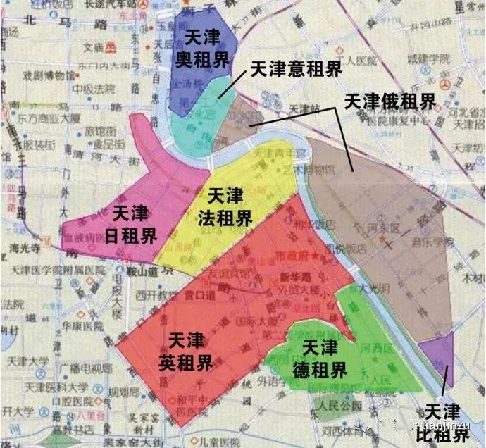 天津五大道九国的租界地划分