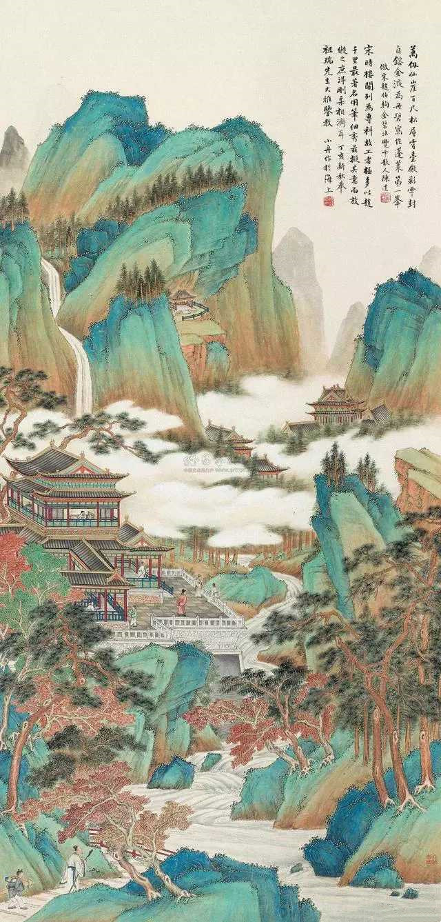 陈达青绿山水画
