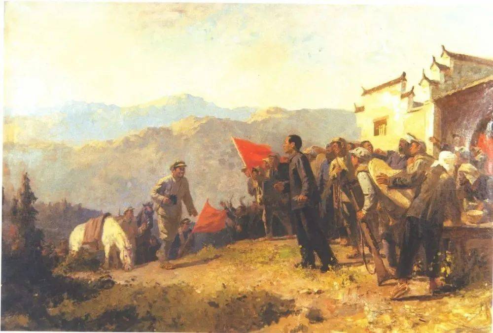 王式廓油画《井冈山会师》