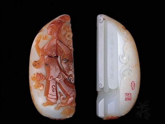 玉雕大师崔磊的作品《观喜》