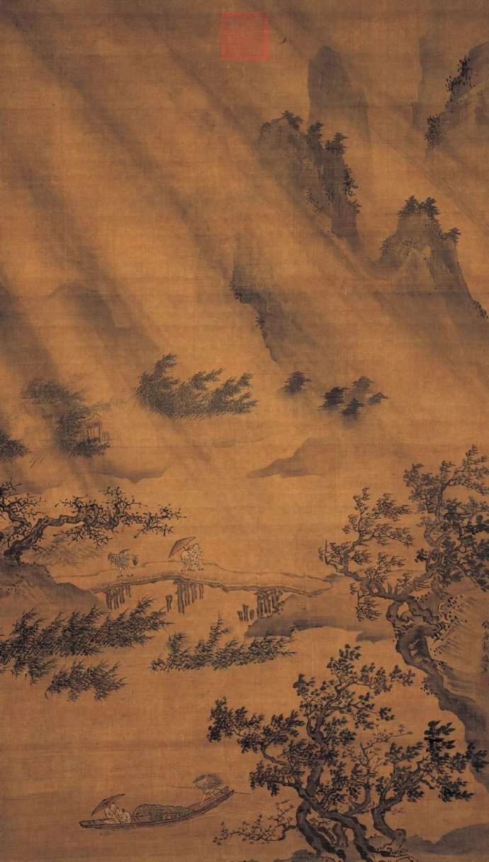  中国古画中的雨天