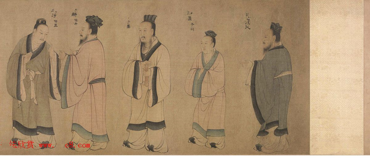 北宋 工笔人物画《孔子弟子像全卷 37人》（北京故宫藏）