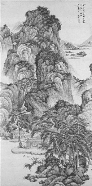 （清）吴历《松林层峦图》