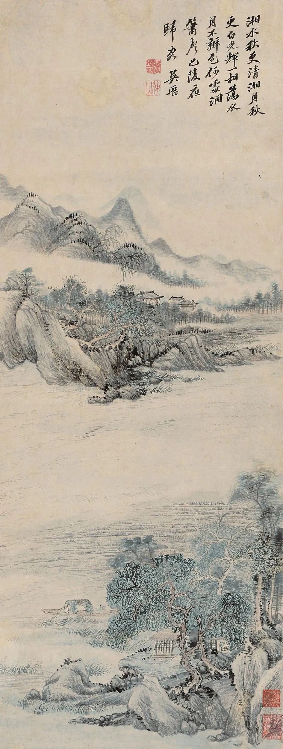 清 吴历《湘水洞箫》