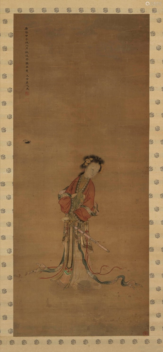 清代画家禹之鼎《仕女》