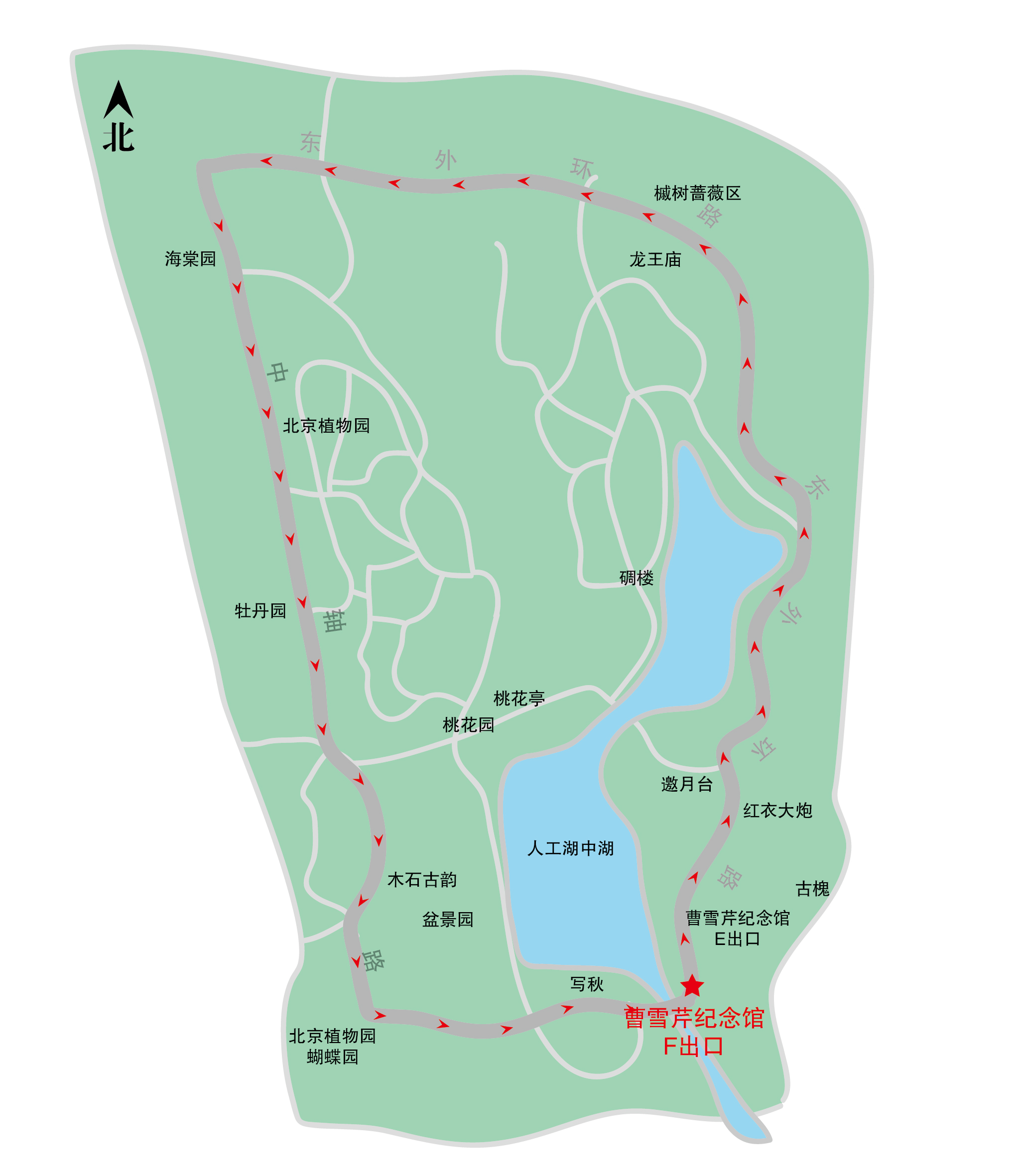 北京植物园健康步道地图