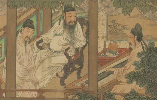 宋 刘松年款 《十八学士图》局部