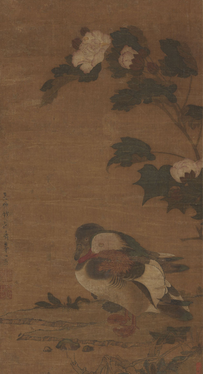 元 钱选《芙蓉鸳鸯图》(传)