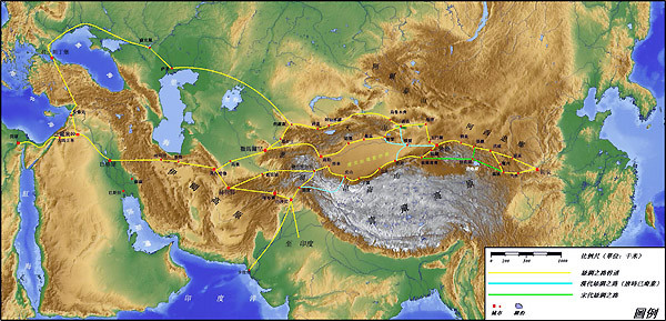中国丝绸之路的历史与路线图