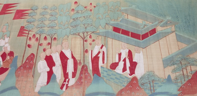  张大千临摹敦煌莫高窟壁画《五百强盗成佛图卷》