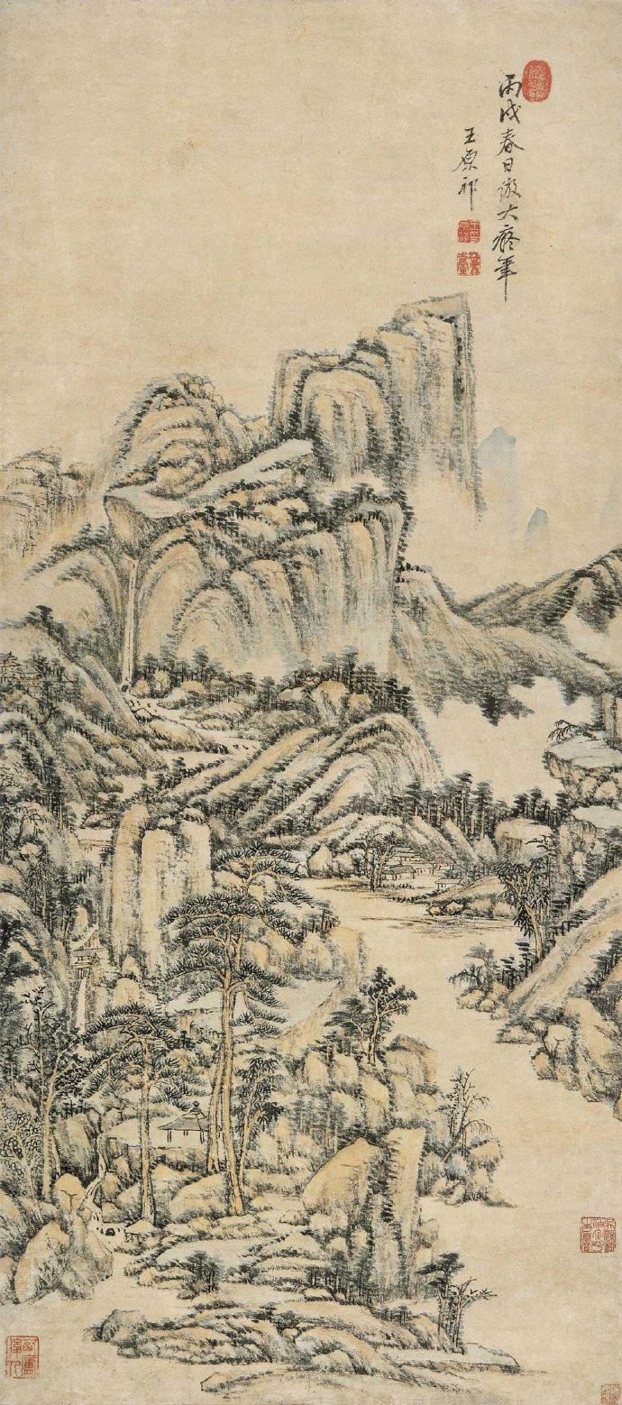 清 王原祁《幽泉出谷图》