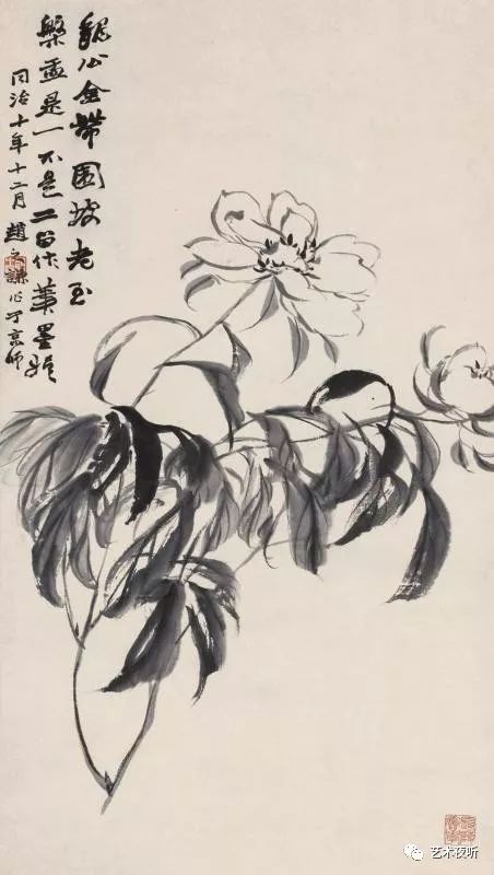 清 赵之谦《墨芍药》