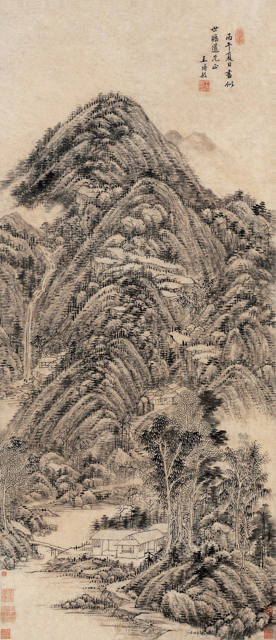 清 王时敏《茅堂待友图》