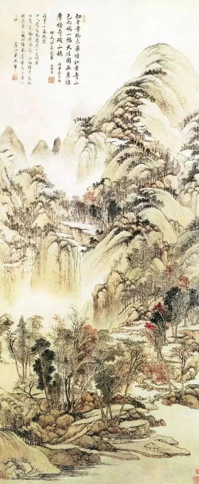 清 王翚《虞山枫林图》轴（北京故宫博物院藏）