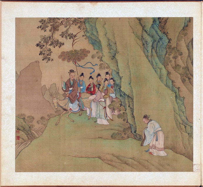 清康熙朝宫廷画师冷枚所画《神仙故事图册》
