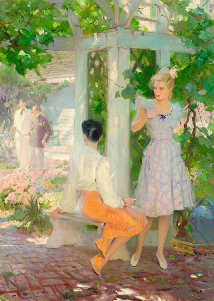 上世纪美国画家Tom Lovell画中的伴侣