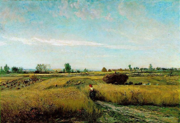 法国画家杜比尼风景油画作品