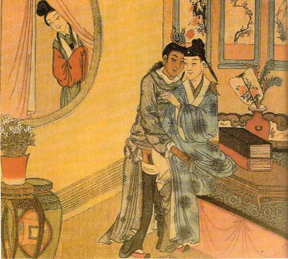 清《书房中的情人》