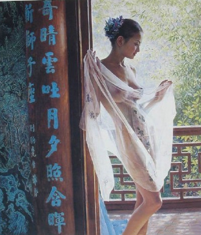 关则驹少女系列油画欣赏