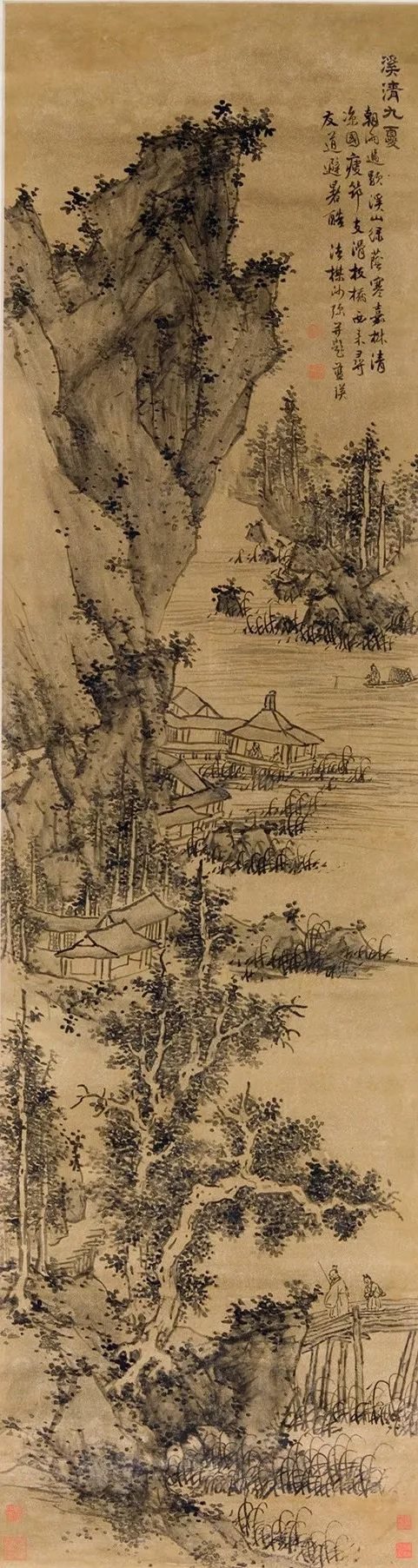 蓝瑛《溪清九夏》